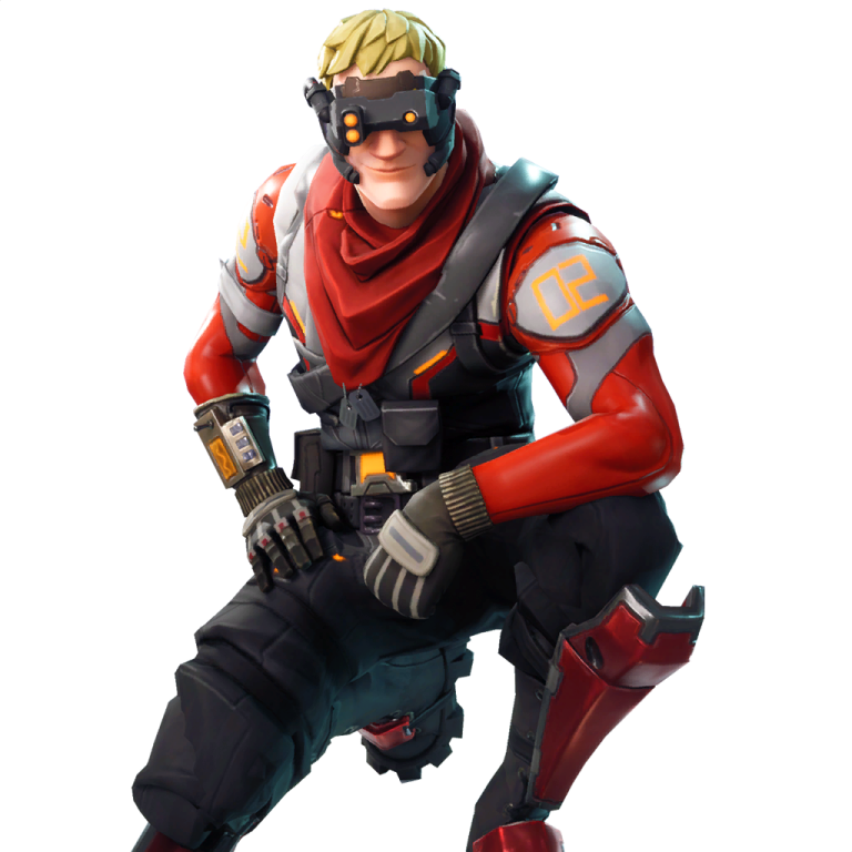 a man in a red and black uniform with a gun