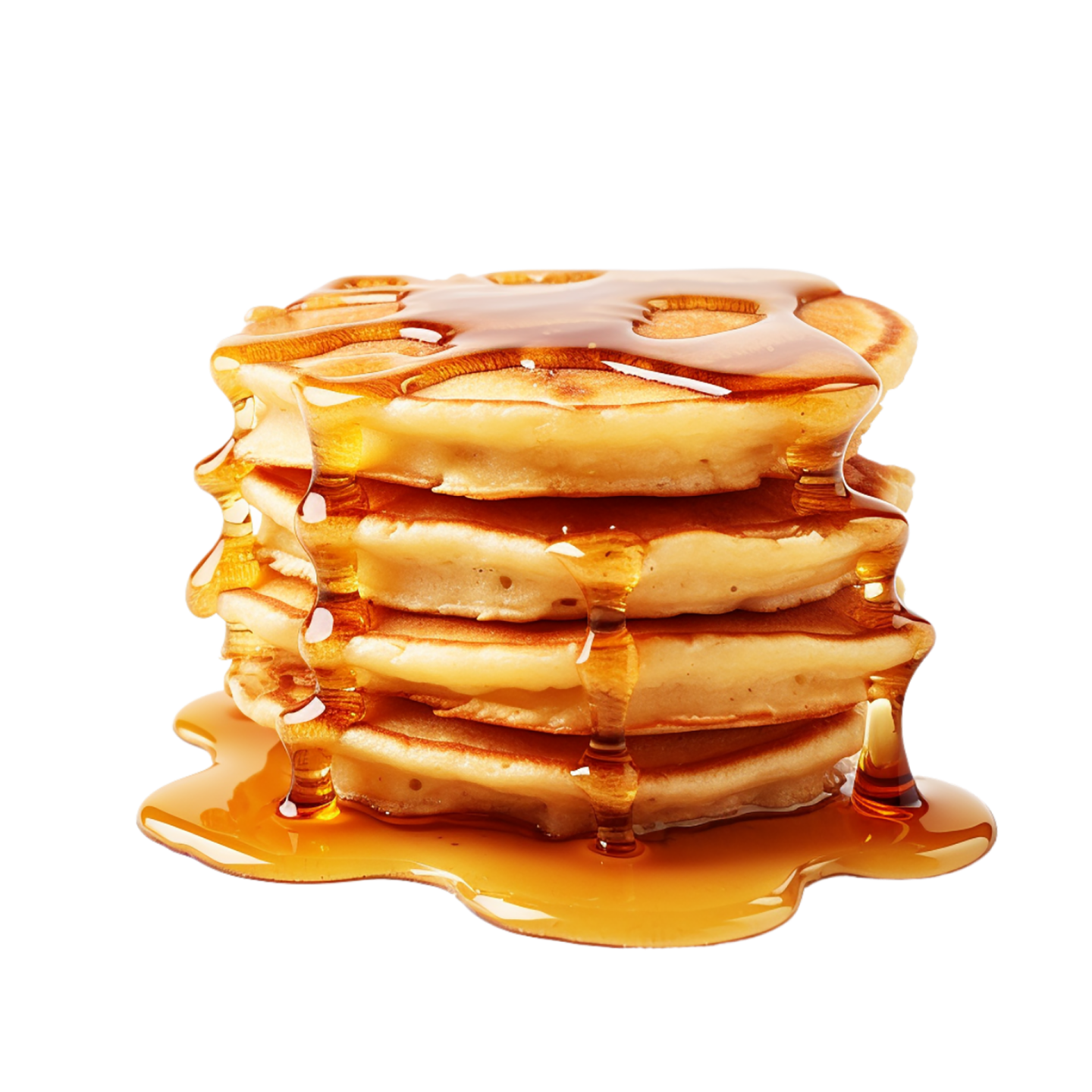 a stack of pancakes with syrup on top