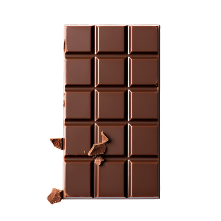 a bar of chocolate on a white background