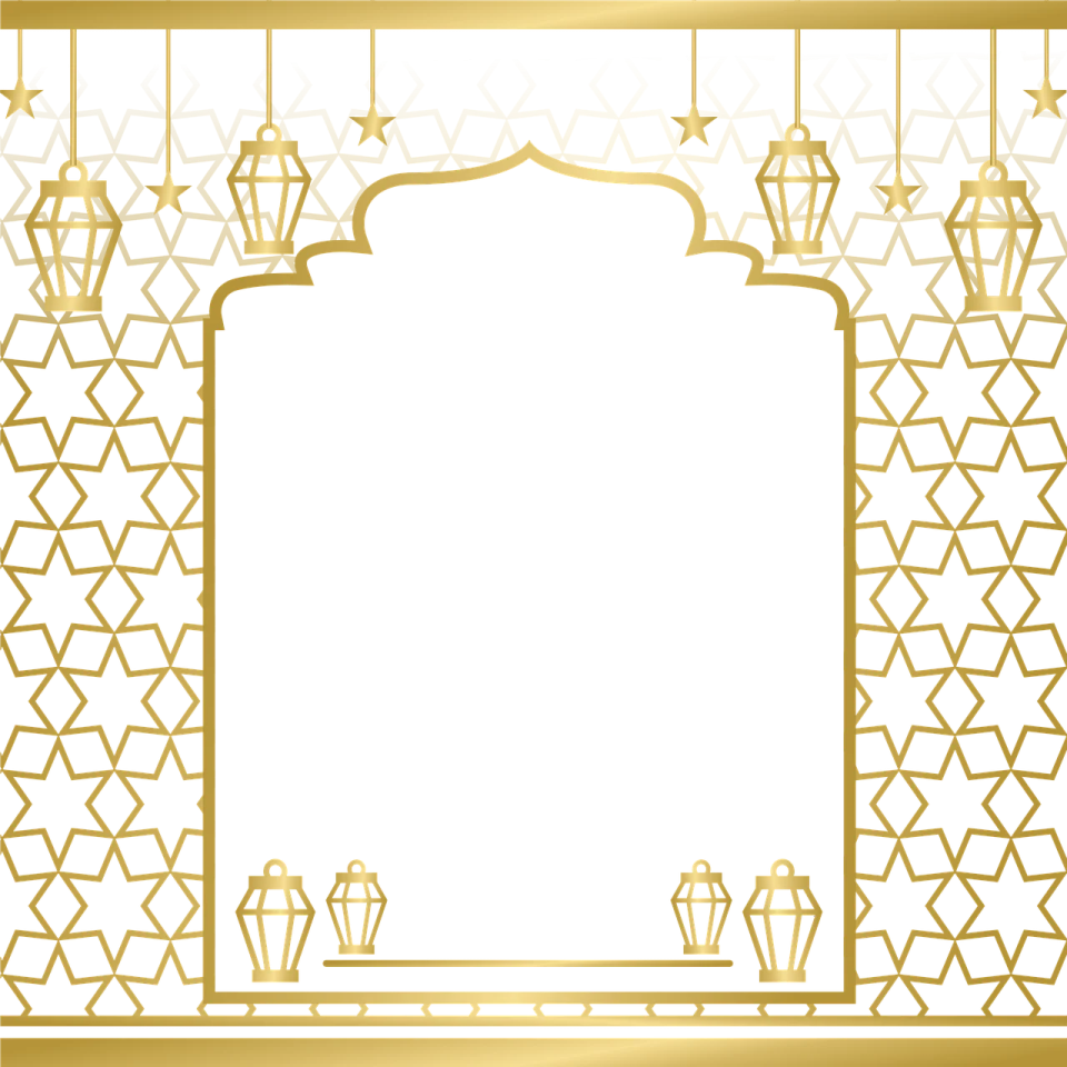 a gold frame with stars and a white background