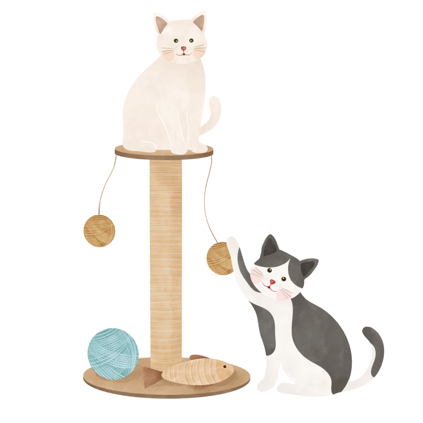 a cat playing with a ball of yarn