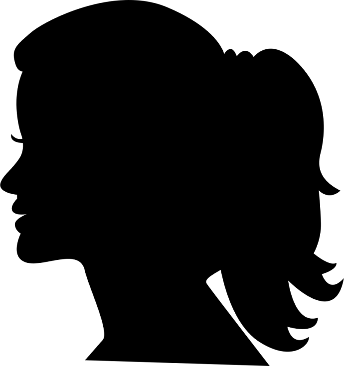 a silhouette of a woman's head