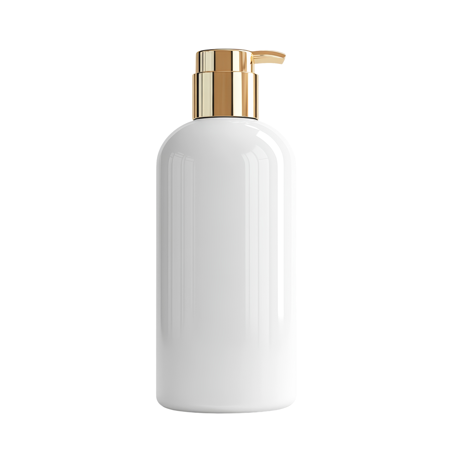 a white bottle with gold lid