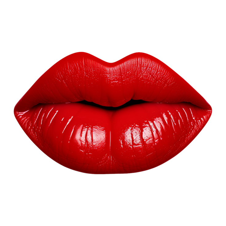 a red lipstick on a white background