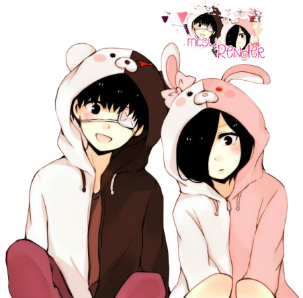 two anime girls sitting on the ground with their arms crossed