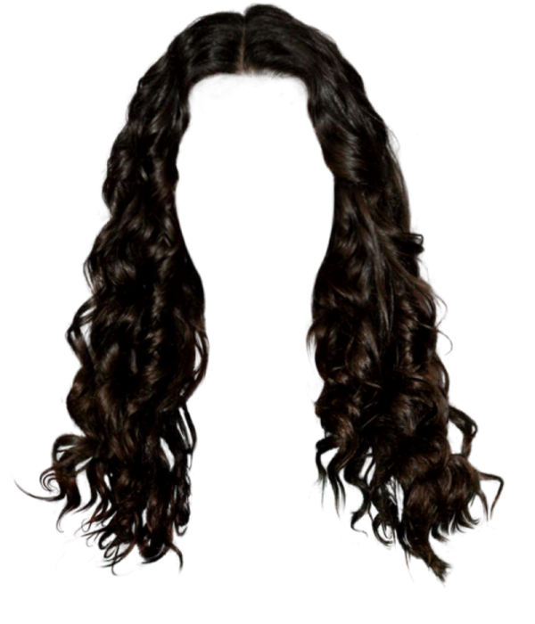 a black wig with long curly hair