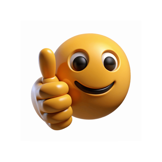a yellow smiley face with a thumbs up