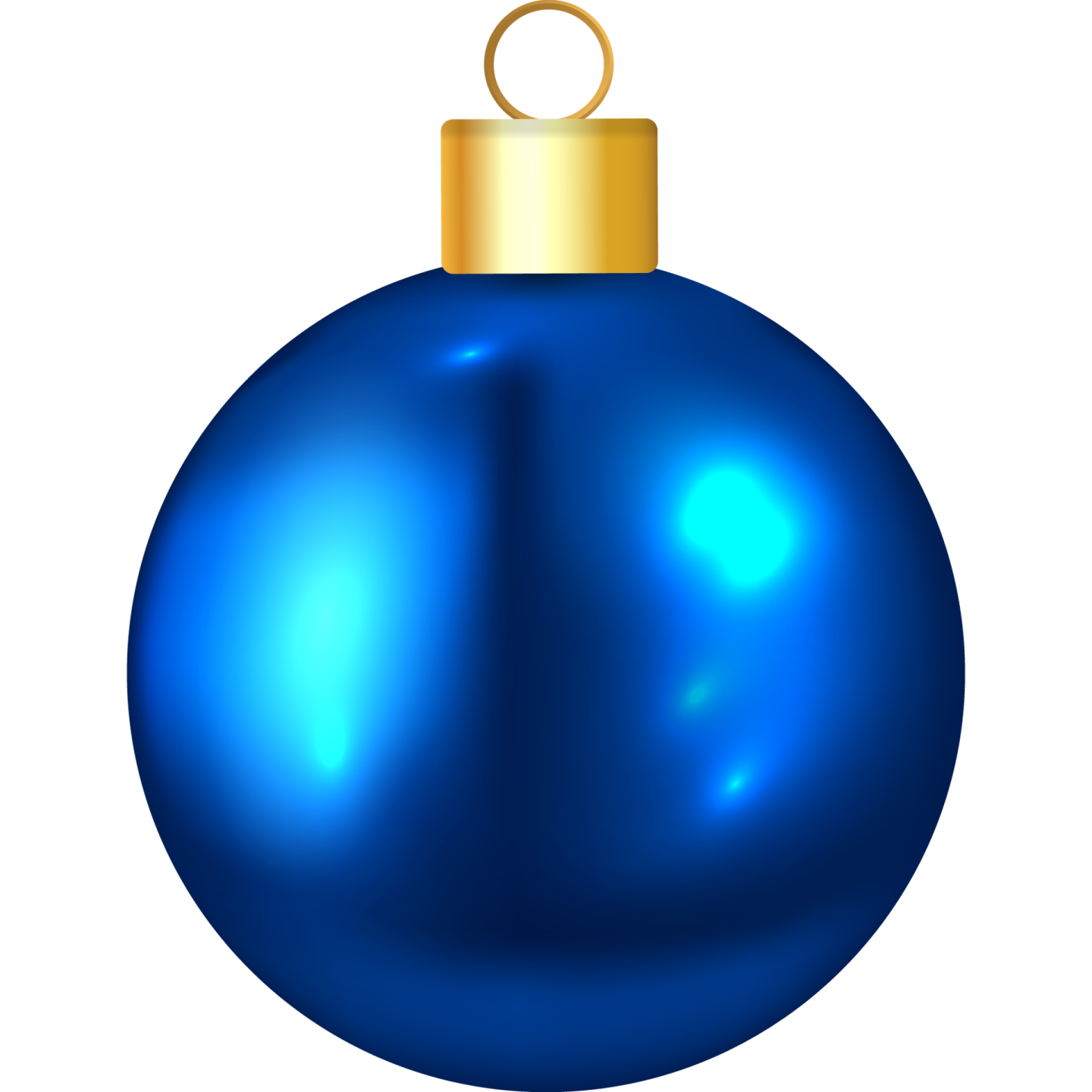 a blue christmas ball on a white background