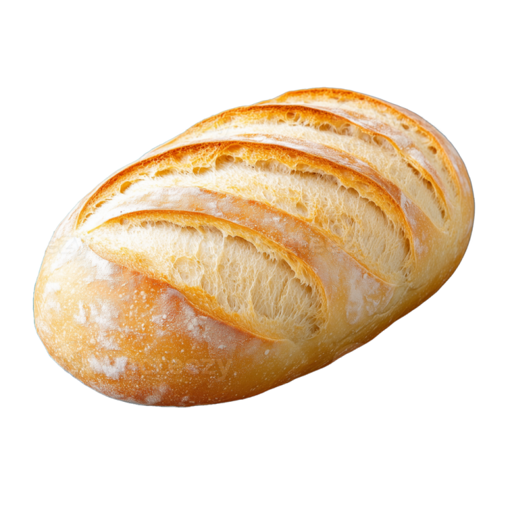 a loaf of bread on a white background
