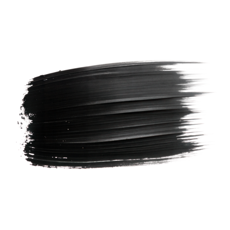 a black brush stroke on a white background