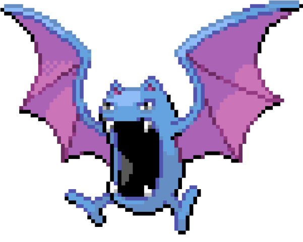 a pixeled image of a bat