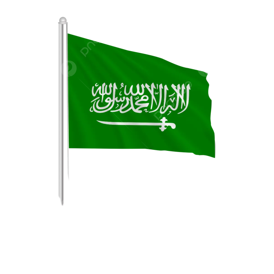 saudi flag on a white background