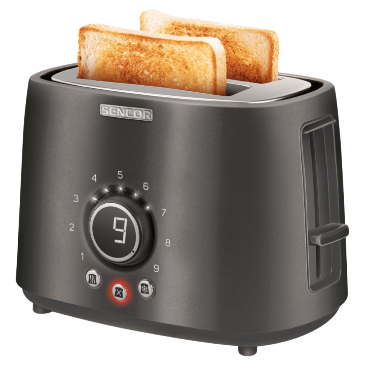 a toaster with two slices of bread in it