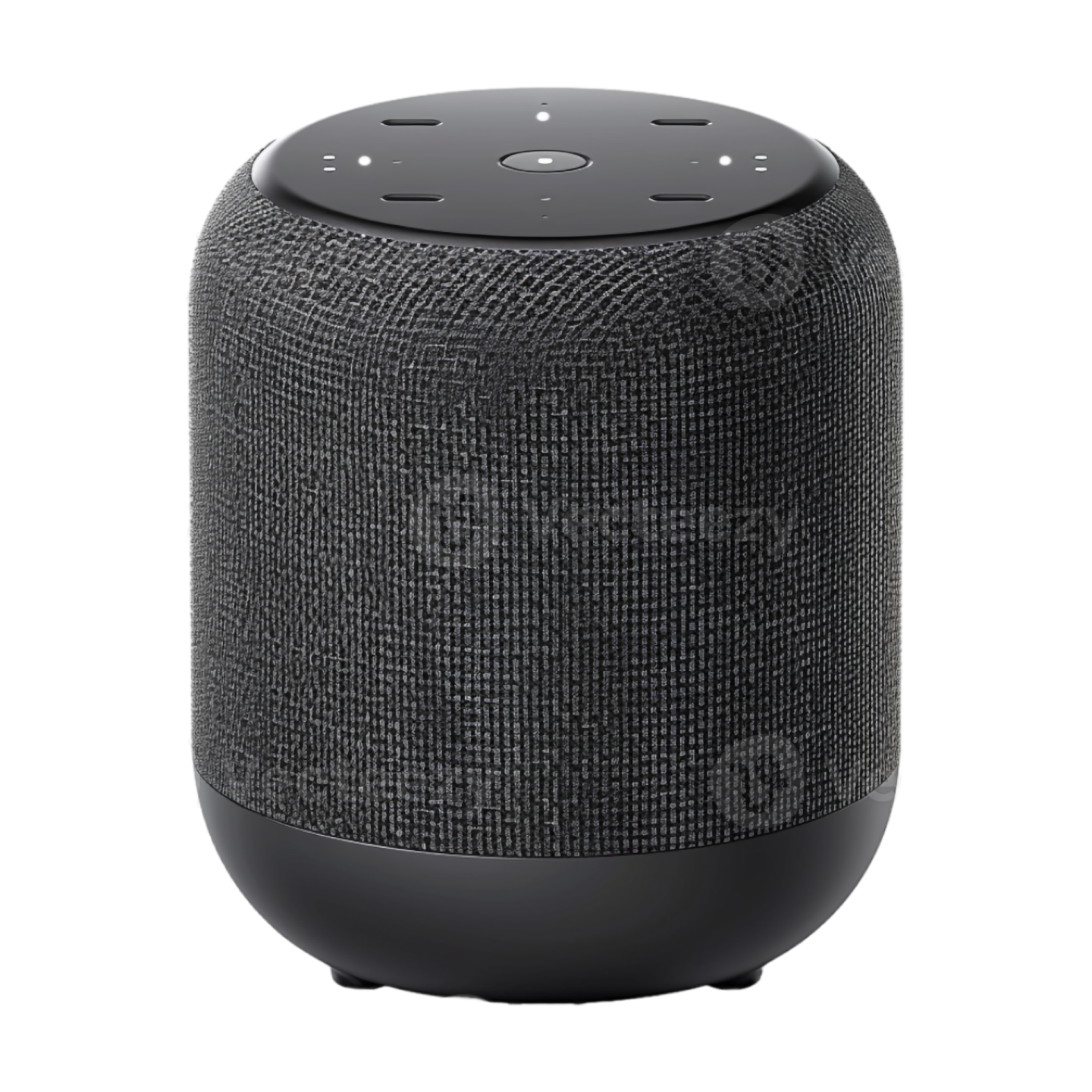 the homepod smart speaker is shown in black