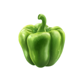 a green pepper on a white background