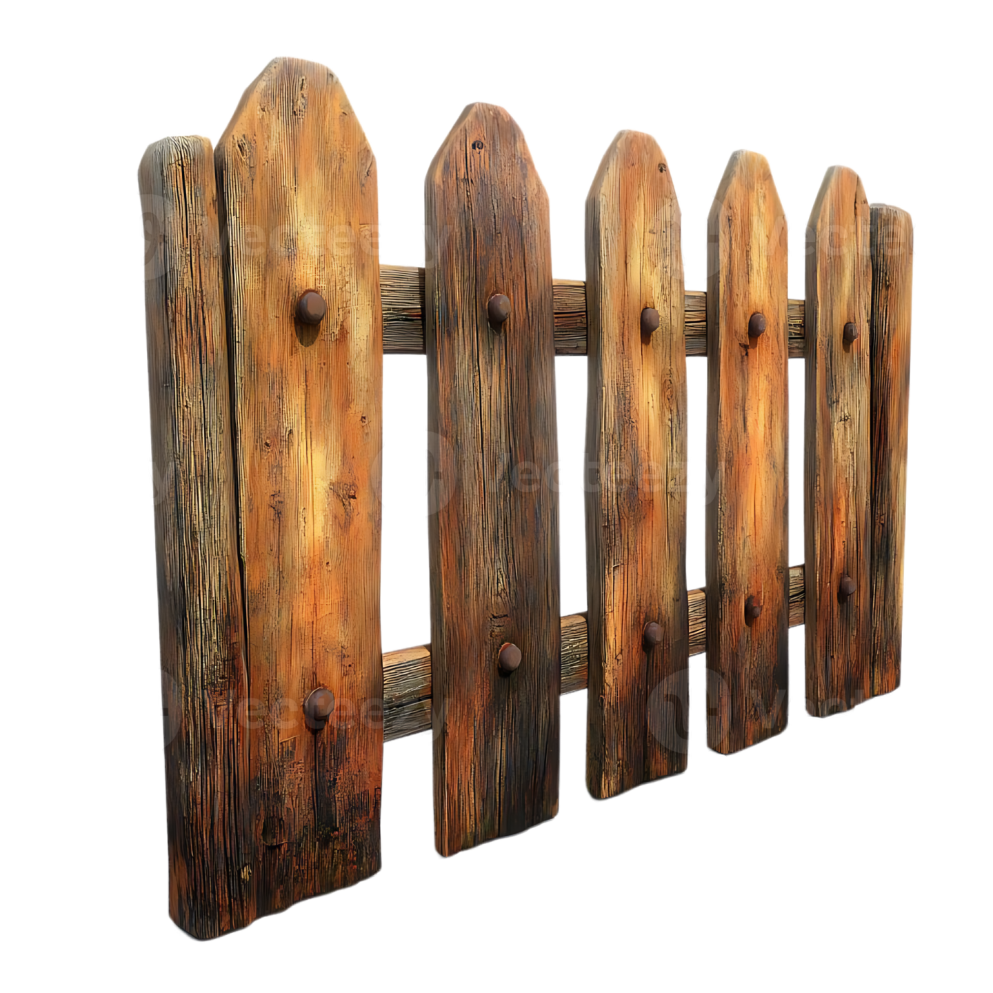 a wooden fence on a white background