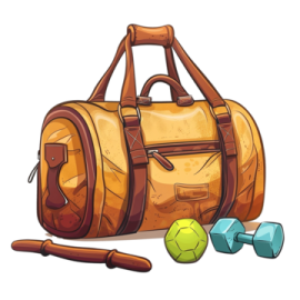 a bag with a tennis ball next to it