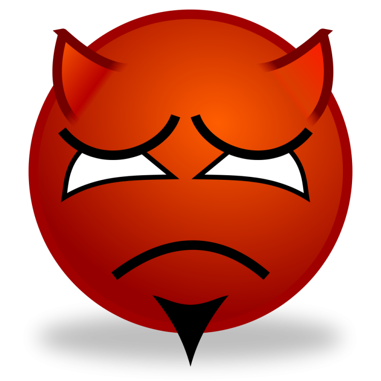 a red ball with an angry expression on it
