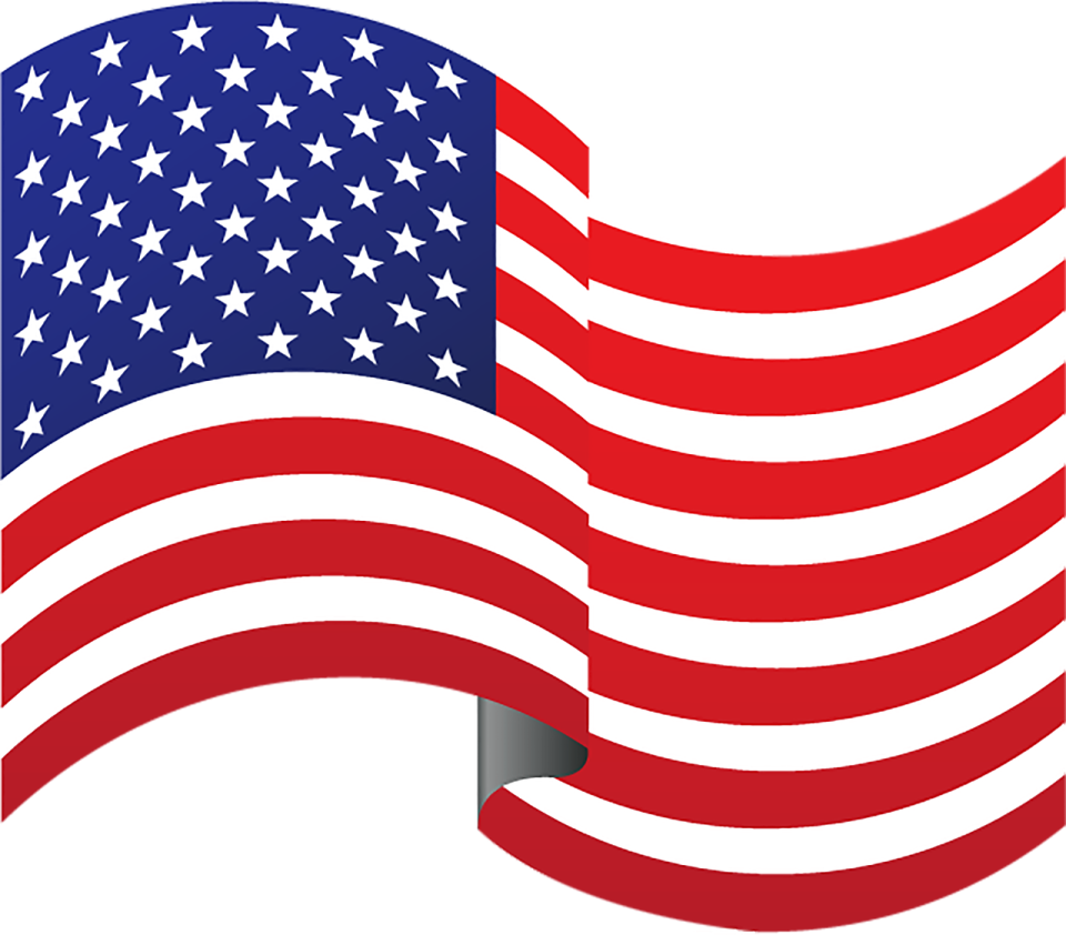 an american flag on a white background