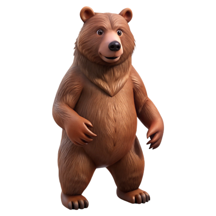 a brown bear standing on its hinds