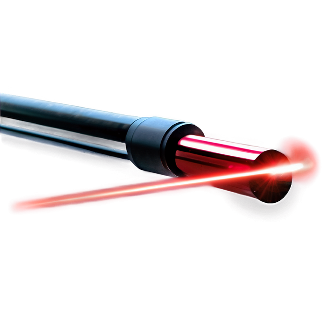 a red laser light saber on a white background