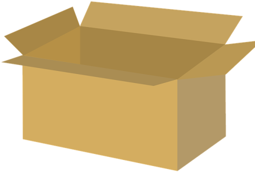 an open cardboard box