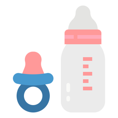 a baby bottle with a pacor next to it