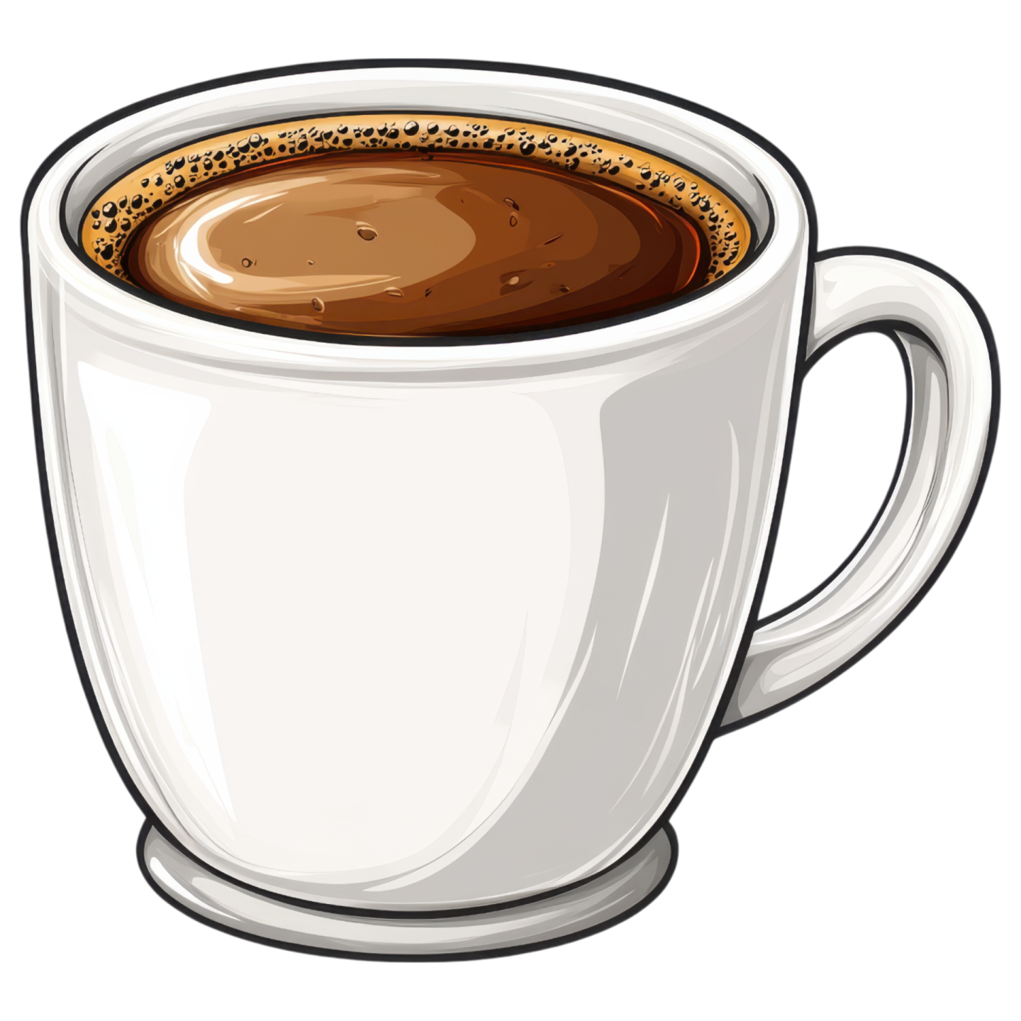a cup of coffee on a white background