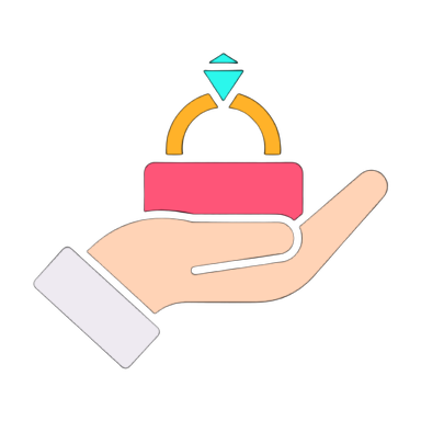 a hand holding a ring with the words engagement free on it