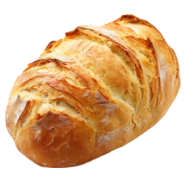 a loaf of bread on a white background