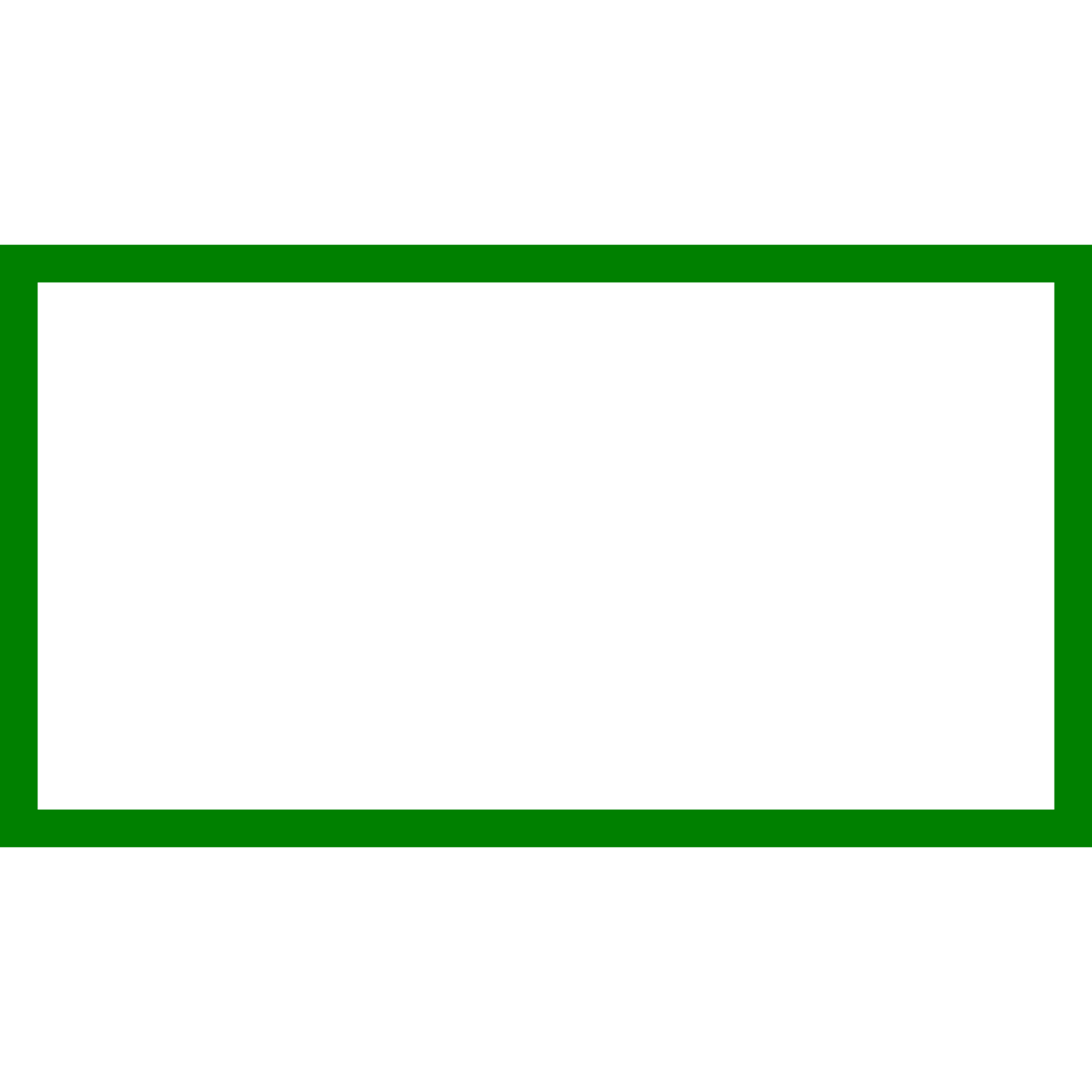 a green recal on a white background