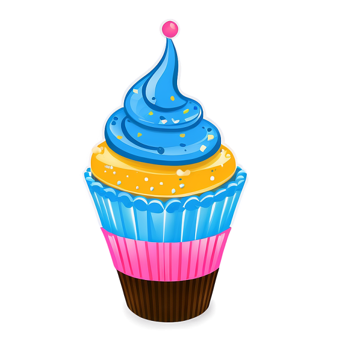 a cupcake with blue frosting on top