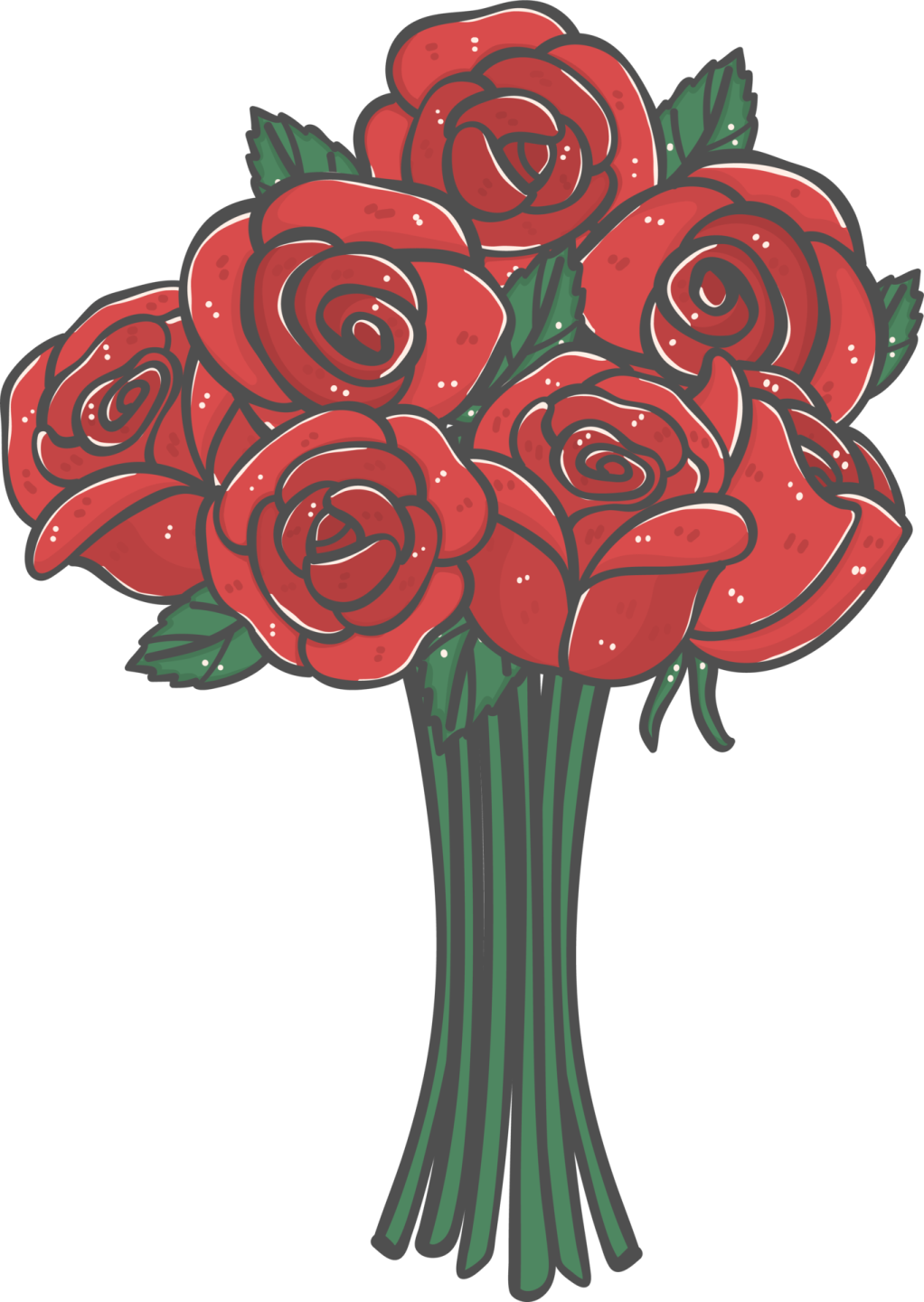 a bouquet of roses on a white background