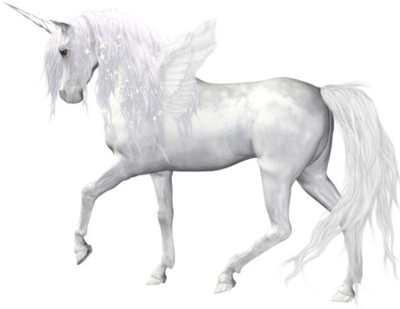 a white unicorn with wings on its back