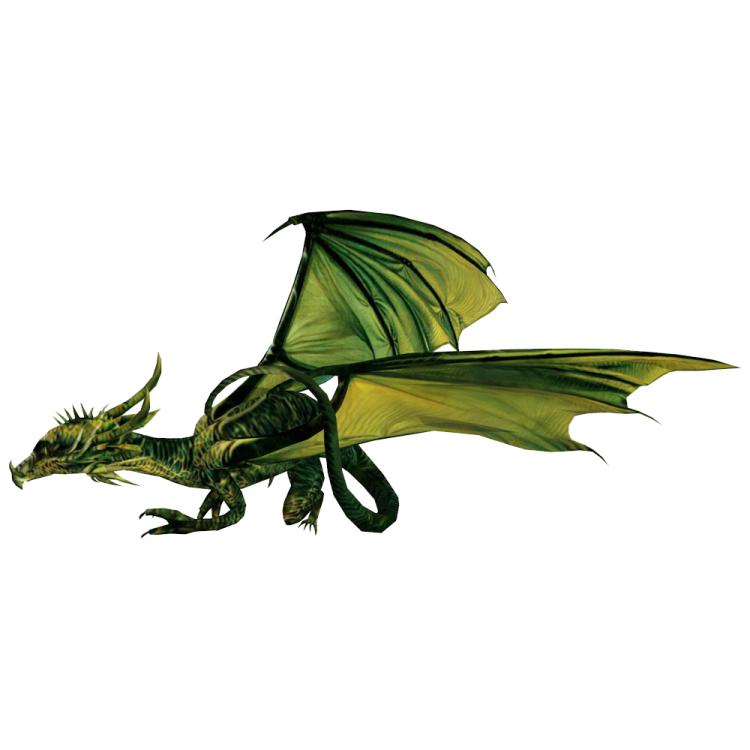 a green dragon flying through the air