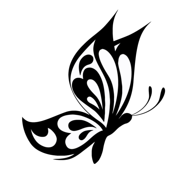 a black and white butterfly tattoo