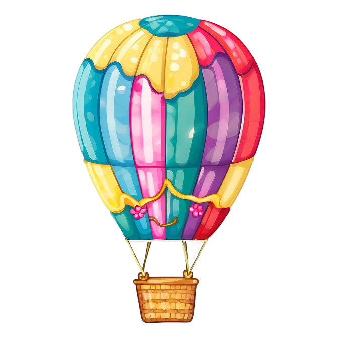 a colorful hot air balloon flying in the sky