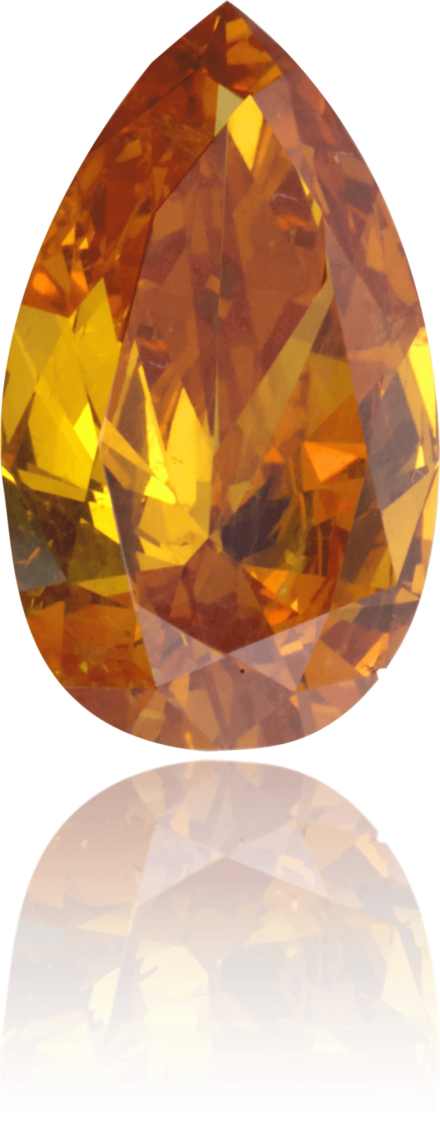a pear shaped orange diamond