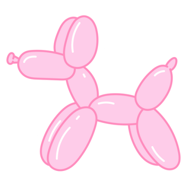 a pink balloon dog