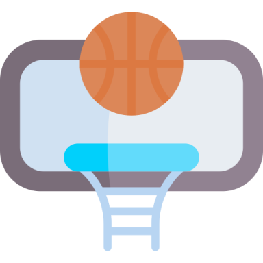 a basketball hoop with a ball on it