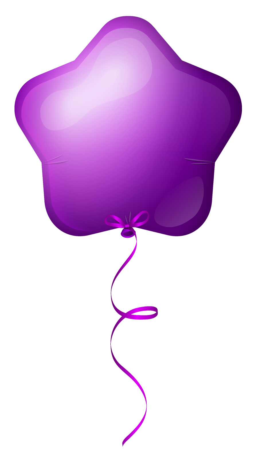 a purple star shaped balloon on a white background