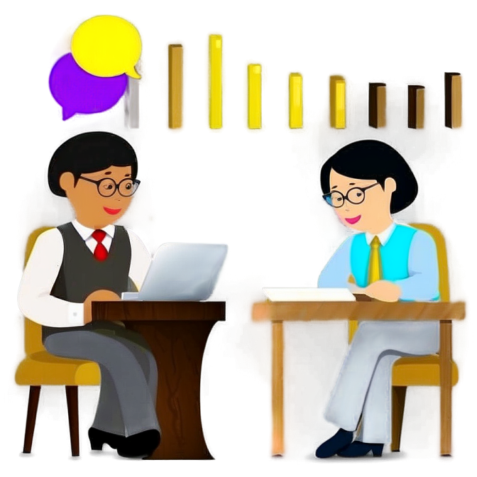 two people sitting at a table with laptops
