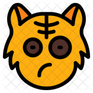 a yellow cat with black eyes and brown ears