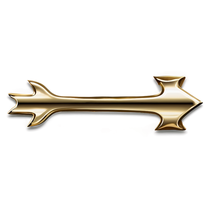 a gold arrow on a white background