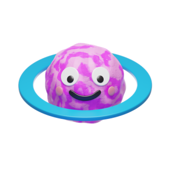 an image of a purple ball with a smiling face