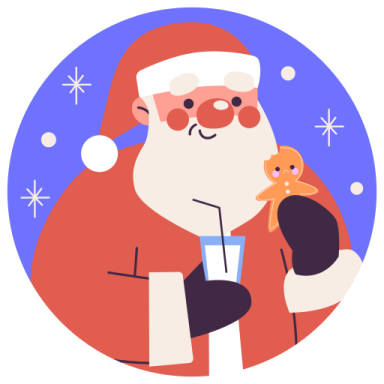 a santa holding a bird in his hand