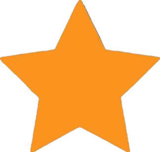 an orange star on a white background