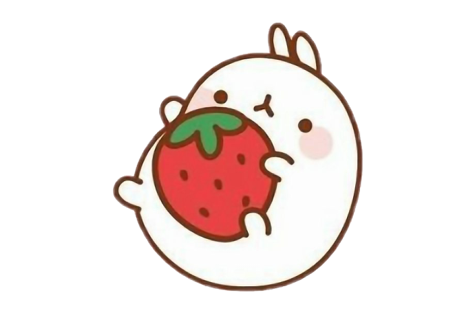 a cartoon character with an apple in his mouth