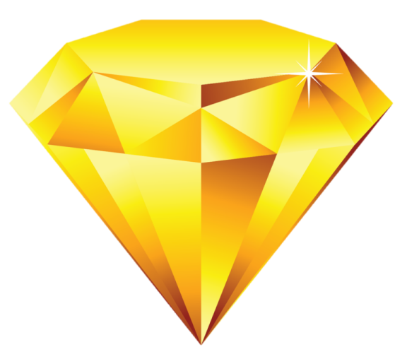a yellow diamond on a white background