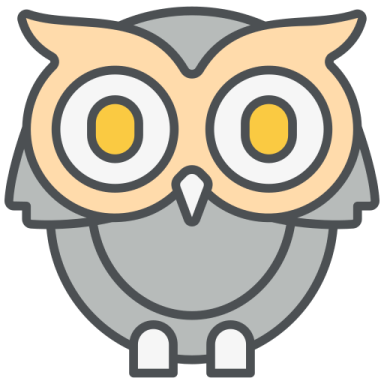 an owl with yellow eyes